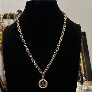 Luxurious Gold Necklace with CD Pendant